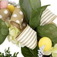 thumbnail image 6 of Northlight Bunny and Bows Floral Easter Wreath - 22" - Green and Beige - Unlit, 6 of 7