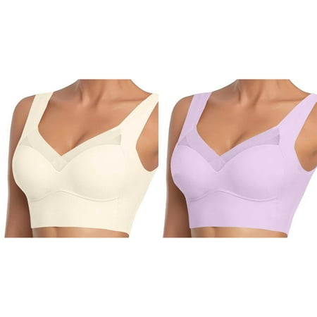 2-Pack Women s Large Strapless Lace Tank Top Underwear Thin Side Fold Side Gather Adjustable Bra Comfy Maternity Bra Full Support Sports Bras for Women Bra plus Size Women Bras Strapless Woman s Bra