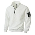 thumbnail image 4 of Ceisia Men's Regular-Fit Stand-Collar Half-Zip Checkered Texture Hoodless Sweatshirt Gift, 4 of 8