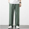 thumbnail image 5 of OSOLU Solid Color 46/2000 Large Size Loose Ice Silk Suit Pants Japan Men's Summer Fall Casual Wide Leg Straight Pants Trousers Fashionable Classic Leisure Bottoms, 5 of 9