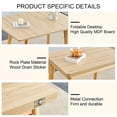 thumbnail image 3 of Dining Table Set for 4,Foldable Wooden MFC Tabletop Dining Room Table,Modern Kitchen Table with 4 PU Leather Cushion Side Chair, Wood Grain Office Desk Computer Desk(Wood), 3 of 7