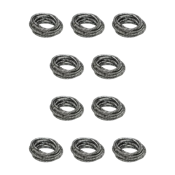 Bandas para el cabello Sonducket 10 piezas con purpurina soporte protector ajustable Negro plata 10Conjunto