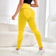 thumbnail image 2 of KDDYLITQ 3D Cellulite-Reducing Leggings Women 3D Compression Stretchy Yoga Pants High Elastic Waisted Tights Workout Gym Tummy Control Leggings Yellow S, 2 of 6
