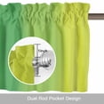 thumbnail image 6 of Green Yellow Ombre Valance Curtain for Windows Color Stripe Gradient Abstract Texture Rod Pocket Curtain Valances Short Window Treatments Panels for Kitchen Bathroom Laundry Basement 42 x 18 Inch, 6 of 9