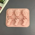 thumbnail image 4 of Ajhhao Halloween Chocolate Molds Halloween Candy Molds Halloween Silicone Molds Halloween Silicone Brain And Ghost Hand Shaped Molds For Halloween DIY Baking Halloween Molds Skull Molds Silicone, 4 of 9