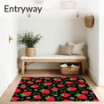 thumbnail image 3 of ODIKA 4'x6' Machine Washable Non-Slip Area Rug, Sweet Berry Medley With Scattered Leafy Sprigs and Tiny Floral Details High Traffic Rug with Pad, Red, 682401, 3 of 8