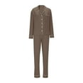 thumbnail image 4 of HAiming Ensembles de Pyjama pour Femmes 2 Pcs Vêtements de Nuit Côtelés Manches Longues Chemises à Boutons et Pantalons Ensemble de Pyjama, 4 of 4