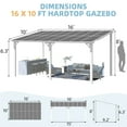 thumbnail image 3 of AECOJOY 10' x 16' Hardtop Gazebo Outdoor Aluminum Pergola ​For Garden, Patio, Backyard-​White, 3 of 10