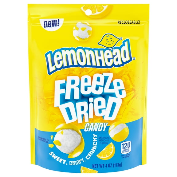 Lemonhead Freeze Dried Candy, Lemon Flavored, Recloseable Bag 4.0 oz Bag