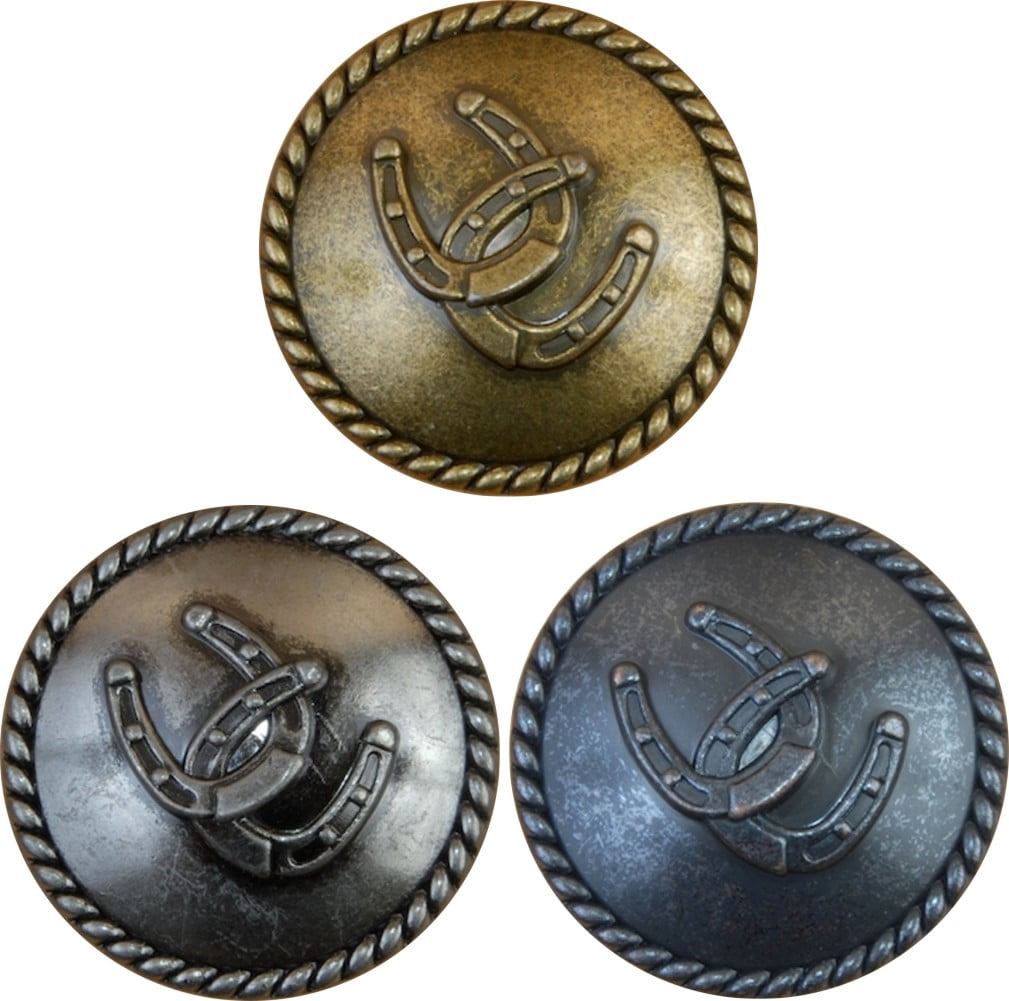 Horseshoes with Rope Drawer Cabinet Knob in Old Silver