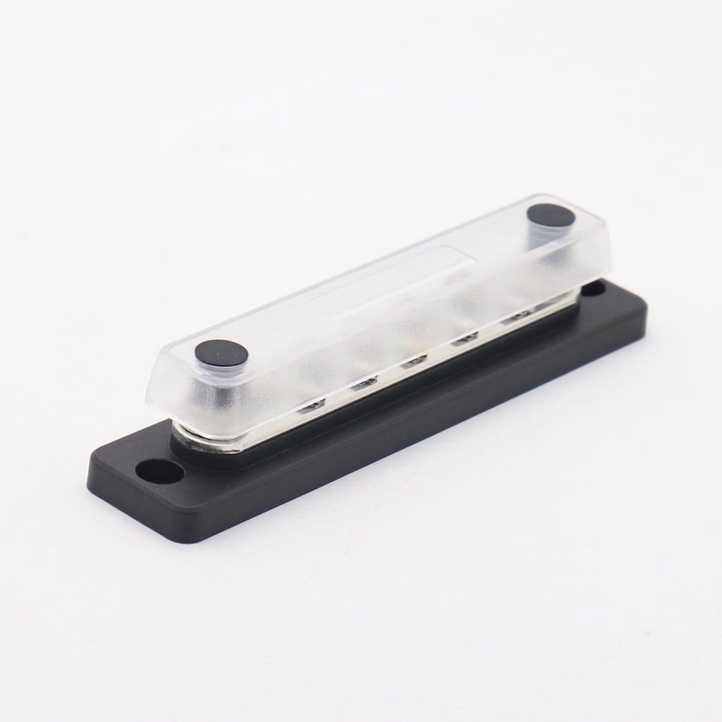 BQBQERT Terminals Power Distribution Block Busbar with Transparent Cover Heavy Duty 10 Way 2 Terminal Bus