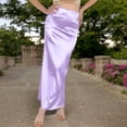 thumbnail image 4 of Women's High-Waisted Satin Maxi Skirt - X Large, Purple, 4 of 7