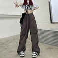 thumbnail image 2 of Autumn New Fashion Harajuku Workwear Women's Oversized Hippie Trousers Black Loose Casual Style Women's Pants-1-L, 2 of 6