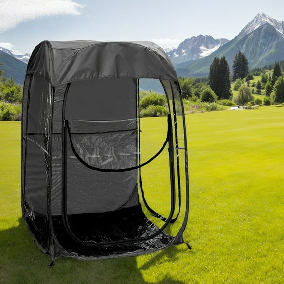 CQSXDA Portable Pop Up Sports Tent in Black, Ideal Shelter for Outdoor Events, Fishing and Camping, Weather Protection