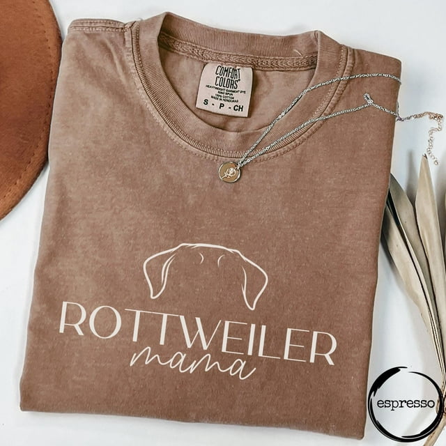 Rottweiler Maman, Couleurs Confort T-Shirt, Oreilles de Chiens, Rottweiler Propriétaire de Chien, T-Shirt pour Chien, Rott - comme sur L'Image - L