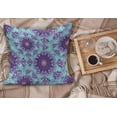 thumbnail image 2 of Purple Mandala Fluffy Throw Pillow Cushion Cover, Geometric Mosaic Fractal Sign of Universe Graphic Art, Decorative Square Accent Pillow Case, 26" x 26", Sky Blue Mauve, by Ambesonne, 2 of 5