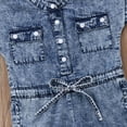 thumbnail image 6 of Odeerbi Baby Girls Boys Clothes Baby Rompers Toddler Short-sleeved Solid Color Denim Romper Jumpsuit, 6 of 9