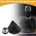 thumbnail image 2 of Unique Bargains 5 Speed Manual Gear Shifter Knob with Cover - Stick Shifter Knob - for Fiat 500 07-14 Faux Leather 1 Pc, 2 of 6