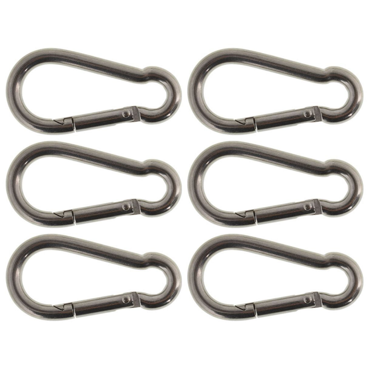6pcs Durable Metal Carabiner Clip Style Spring Key Chain Keyring A* 