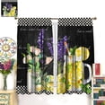 thumbnail image 5 of Lemon Fruit Kitchen Blackout Curtains, Vintage Farmhouse Rustic Lemon Lavender Floral Black White Buffalo Checks Print Rod Pocket Window Treatments Drapes for Bedroom Bathroom 42x63in, 5 of 6