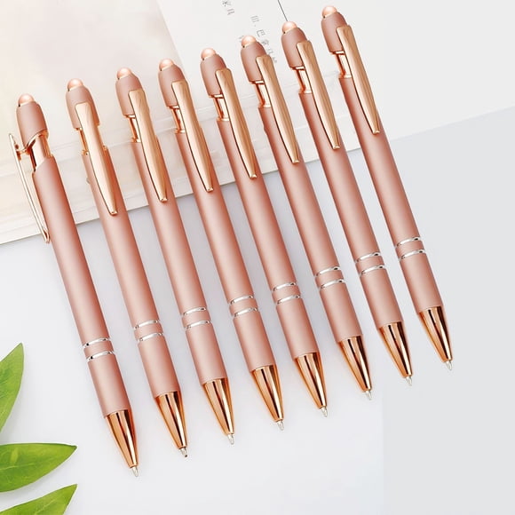 Clearance NANDIYNZHI Bobasndm 12 Pack Rose Gold Ballpoint Pen With Stylus Tip 1.0 Mm Smooth Writing Pens Metal Stylus Pens For Screens Pink