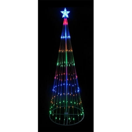 NorthLight 12 ft. Multi-Color LED Light Show Cone Christmas Tree Lighted Yard Art Decoration ...
