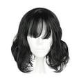 thumbnail image 2 of Unique Bargains Human Hair Wigs for Women 14" Curly Wig with Wig Cap Black, 2 of 8