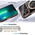 thumbnail image 5 of for Phone 13 Pro Max Case Magnetic Plating Case, 【Support for Magsafe】 Wide Lens Camera Protection Luxury Back Cover with Screen Protector Shockproof Electroplating Cover for Girls Women -Black, 5 of 11