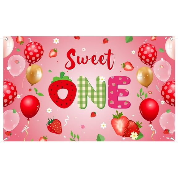 OSNIE Strawberry Sweet One Birthday Party Decorations for Baby Girl