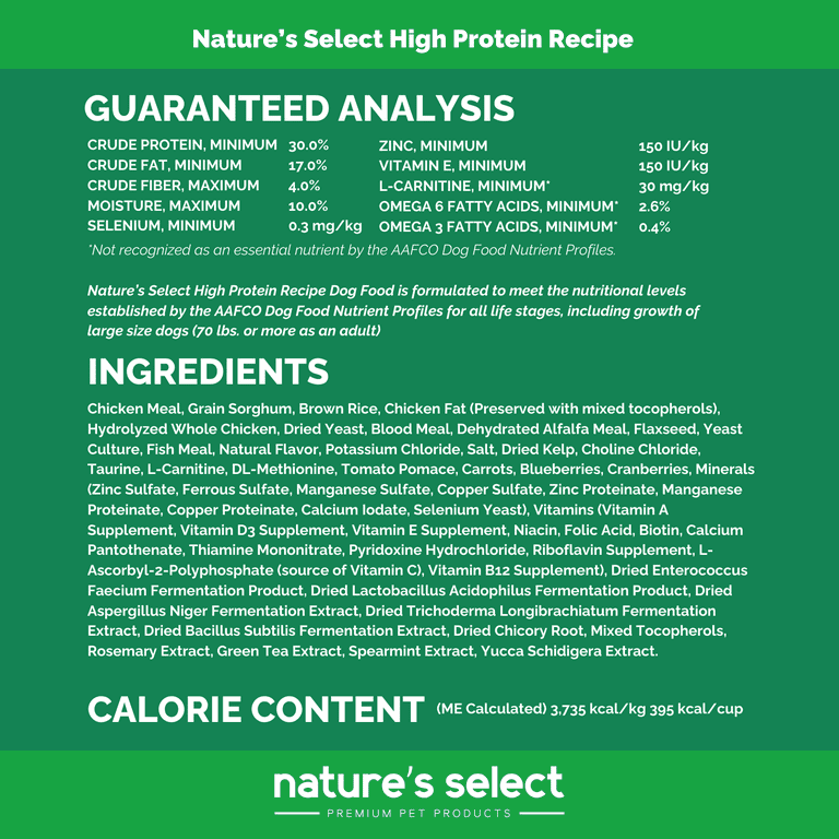Nature s Select High Protein Recipe Chicken Rice