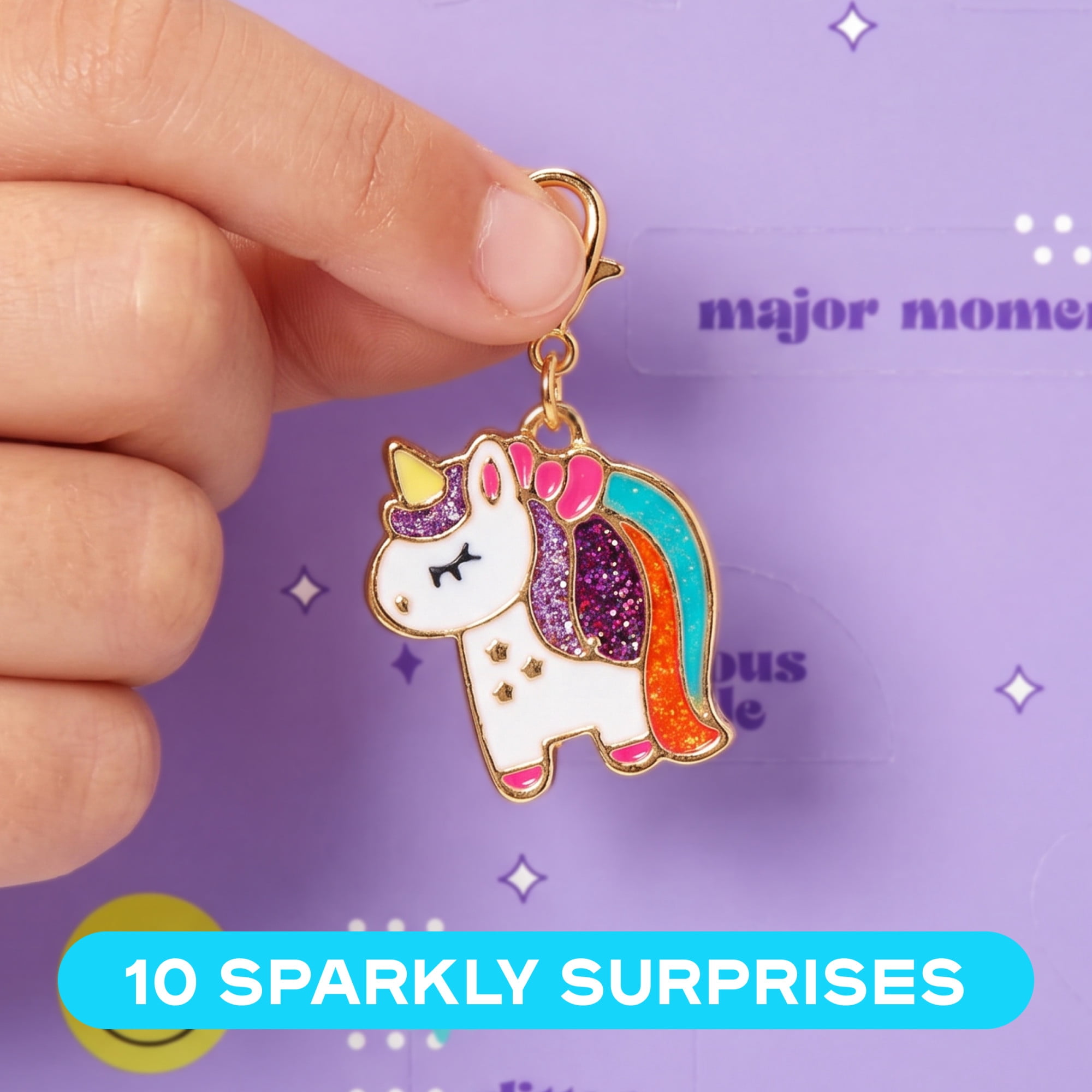 Claire's 10-Piece Surprise Charm Bracelet Jewelry Set with 2 Bracelets & 8 Charms