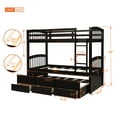 Espresso Twin Bunk Bed with Ladder, Safety Rail, Twin Trundle Bed with