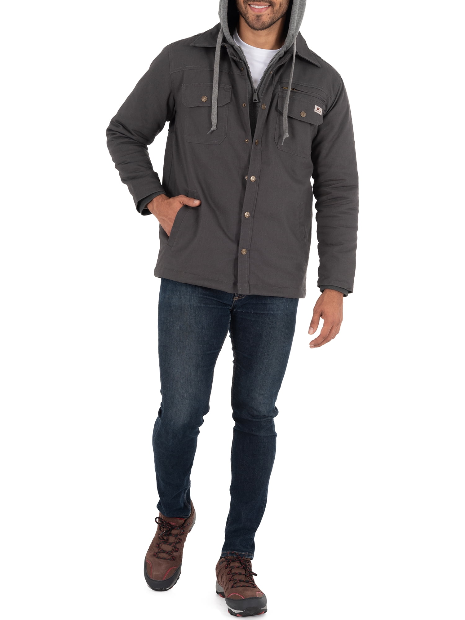 Wells Lamont Quilted Flex Canvas Thermal Sherpa Lined Shirt Jacket
