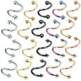 thumbnail image 6 of GKNET Surgical Steel Spiral Twisted Lip Ring Nose Rings Ear Cartilage Helix Piercing-black-taper, 6 of 9