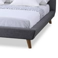 thumbnail image 4 of Baxton Studio Jonesy Lit Plateforme Rembourré en Tissu Style Scandinave Mi-Siècle, Full, Gris, 4 of 4