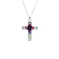 thumbnail image 2 of Cross Necklace w/ Pressed Flowers 18-inch, 2 of 7