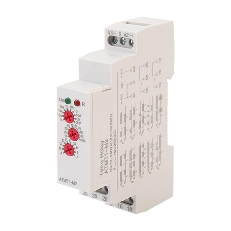 JZROCKER Portable DIN Rails Mounted Time Relaying with 10 Delay Functions Easy Setups for Efficient Equipment Management