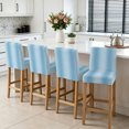 thumbnail image 3 of Light Blue Ombre Bar Stool Cover Set of 4, Farmhouse Blue Gradient Modern Art Stretch Bar Chair Cover, Removable Washable Pub Counter Stool Chair Slipcover for Kitchen Dining Room Pub Cafe, 3 of 9