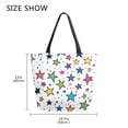 thumbnail image 5 of FORMRS Womens Canvas Tote Bag with Zipper Inner Pocket Shoulder Handbag, Green Stars, 5 of 7