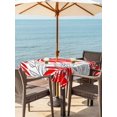 thumbnail image 2 of Outdoor Tablecloth with Umbrella Hole and Zipper, Red Leaves Square Table Cloth 60x60 Inch Waterproof Tablecloth, Abstract Modern Geometric Lines Simple Art Picnic Table Cover for Patio Camping, 2 of 7