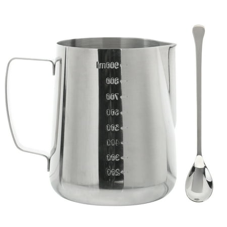 

1 Set Stainless Steel Melting Pot Metal Measuring Cup with Stirring Spoon Coffee Creamer Pitcher Creamer Coffee Creamer Pitcher for Home Kitchen Silver