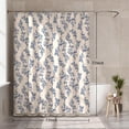 thumbnail image 3 of Sanmadrola Dark Blue Shower Curtain Floral Plant Shower Curtain Set with Tassels, Heavy Duty Faux Cotton Linen Cottagecore Boho Vintage Rustic Shower Curtains with Hooks for Bathroom Decor, 72x72 in, 3 of 8