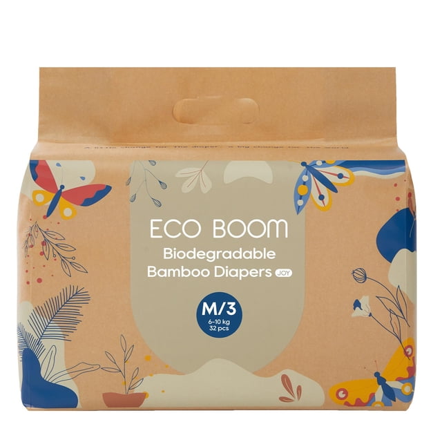 Pañales ECO BOOM tamaño 3, viscosa de bambú, embalaje sostenible