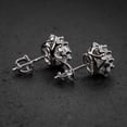 thumbnail image 3 of Men's Women's Flower Set Round 925 Sterling Silver Cluster Stud Hip Hop Earrings, 3 of 6