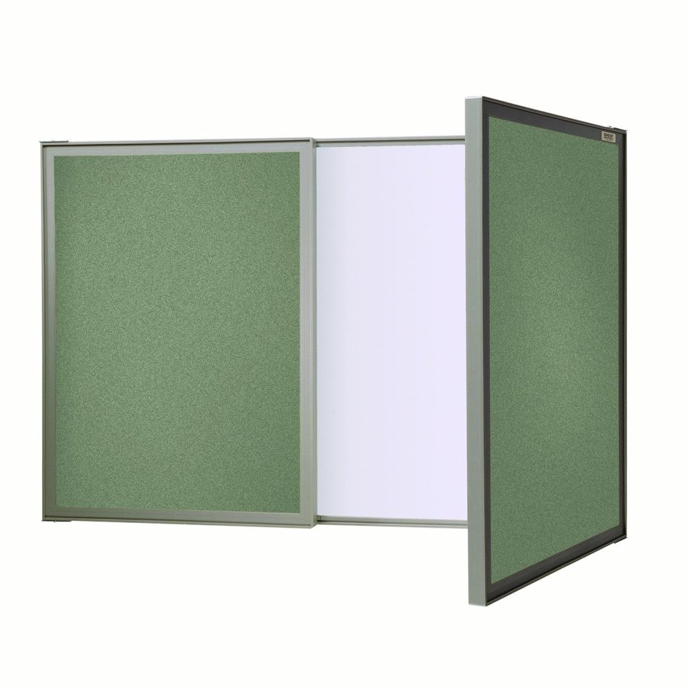 VisuALL PC Gray Fabric Bulletin Board Outside with
