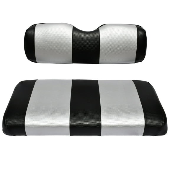 Replacement Seat Cover For Yamaha Drive or G-29 Golf Cart (Black & Silver)