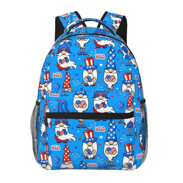 Easygdp Gnomes in USA Mochila Ergonómica Versátil para Laptop - Múltiples Bolsillos, Correas Ajustables, Unisex para Escuela, Viajes y Actividades al Aire Libre-One Size