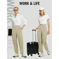 thumbnail image 7 of BALEAF Womens Ankle Barrel Pants Stretch Travel Pants Petite Work Pants Casual Slacks with Pockets Beige 3XL, 7 of 7