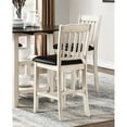thumbnail image 2 of Counter Height Chairs Of 2, Antique White, Dark Brown Faux Leather, 250lbs Capacity, Wood Frame Kitchen Furniture 2pc Chairs, Whitewashed Finish, Weight Limit, Dining, 2 of 3