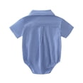 thumbnail image 4 of UngA Infant Toddler Baby Boys Dress Shirt Bodysuit Gentleman Formal Wedding Long/Short Sleeve Rompers (Blue,18-24 Months), 4 of 7